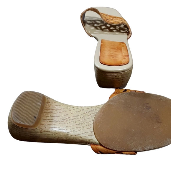 Papilio Heels 7 Leather Brown Sandals Shoes Woman Footwear Slipon - Picture 6 of 7